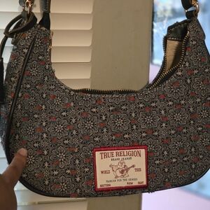 True Religion Patterned Shoulder Bag - Black and Red